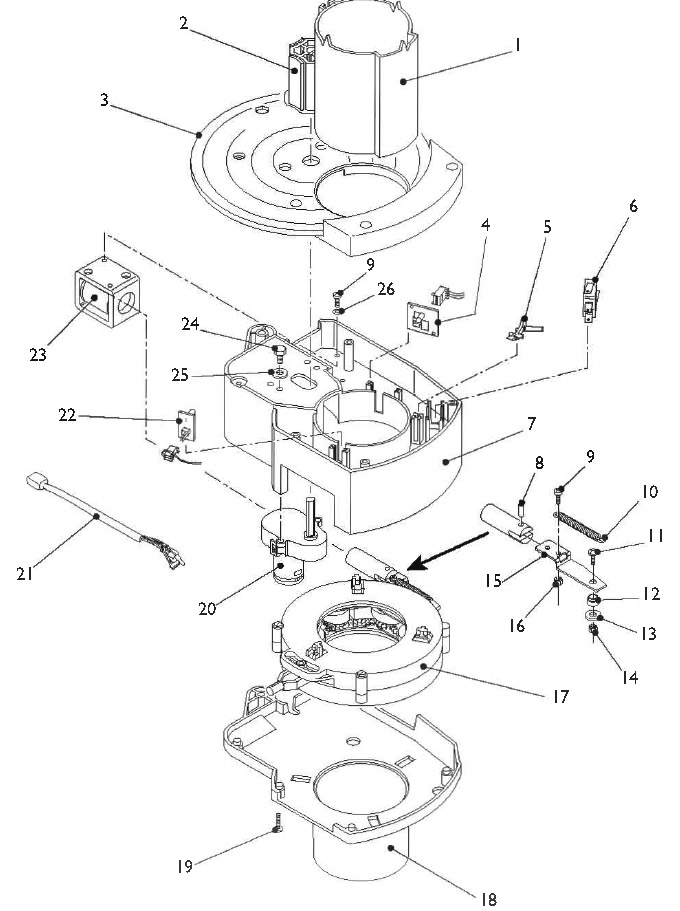 MICROSWITCH ARM MOULDING / MPN - PL10018000